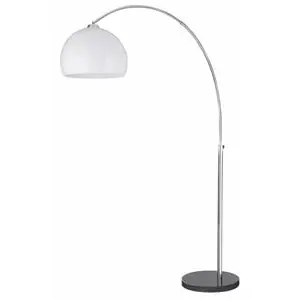 Arcs Arc Floor Lamp with Dome Shade - Black, Marble image