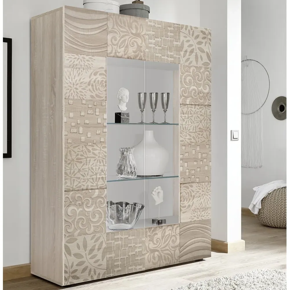 Ardent Display Cabinet with 2 Doors - Sonoma Oak