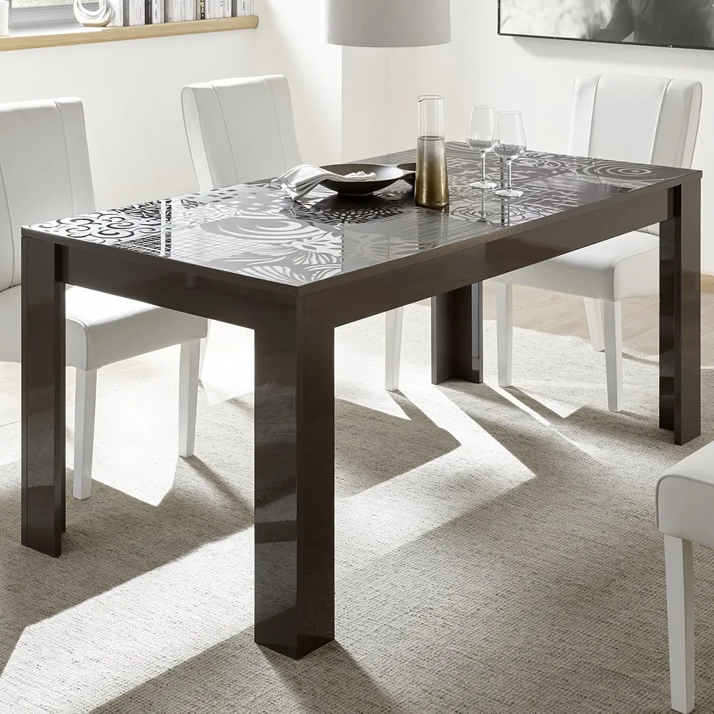 Ardent High Gloss Rectangular Dining Table - Grey