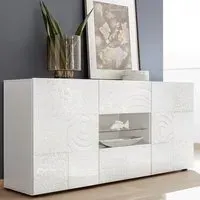 Ardent High Gloss Sideboard with 2 Doors 2 Drawers - White