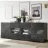 Ardent High Gloss Sideboard with 2 Doors 4 Drawers - Grey
