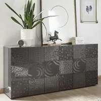 Ardent High Gloss Sideboard with 3 Doors - Grey