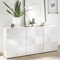 Ardent High Gloss Sideboard with 3 Doors - White