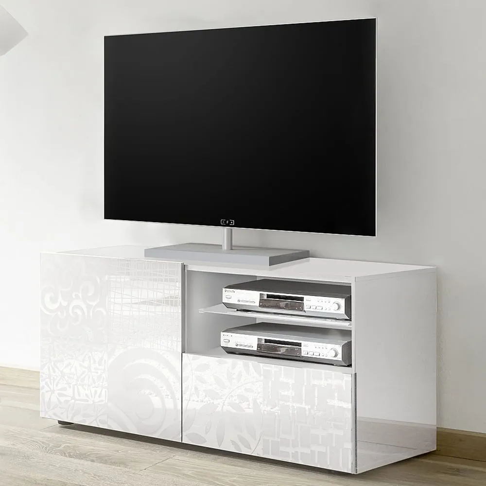 Ardent TV Stand with 1 Door 1 Drawer - White image