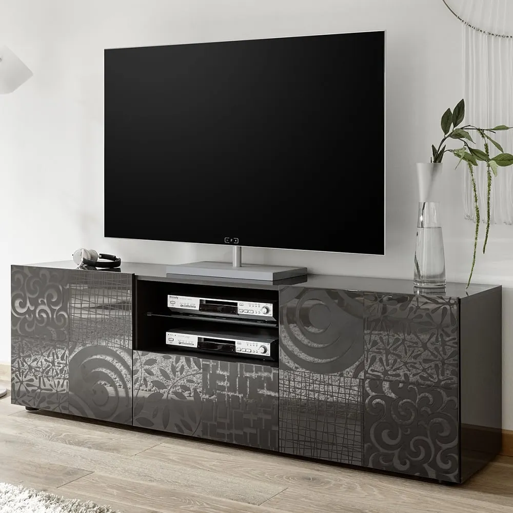 Ardent TV Stand with 2 Doors 1 Drawer - Grey