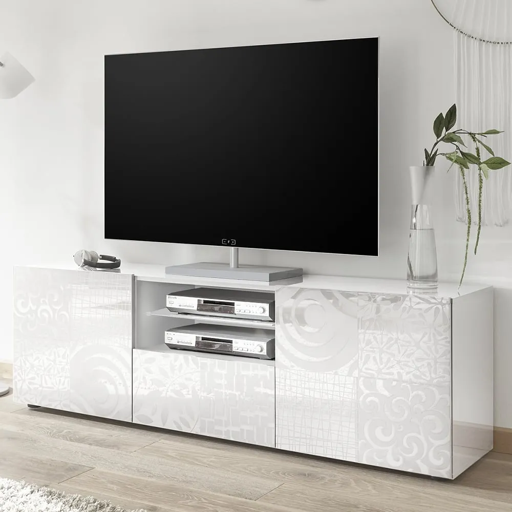 Ardent TV Stand with 2 Doors 1 Drawer - White