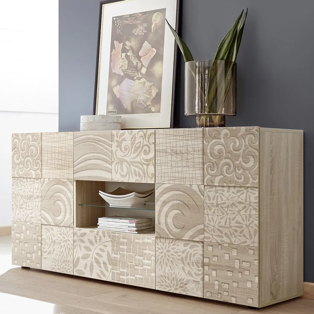 Ardent Wooden Sideboard with 2 Doors 2 Drawers - Sonoma Oak