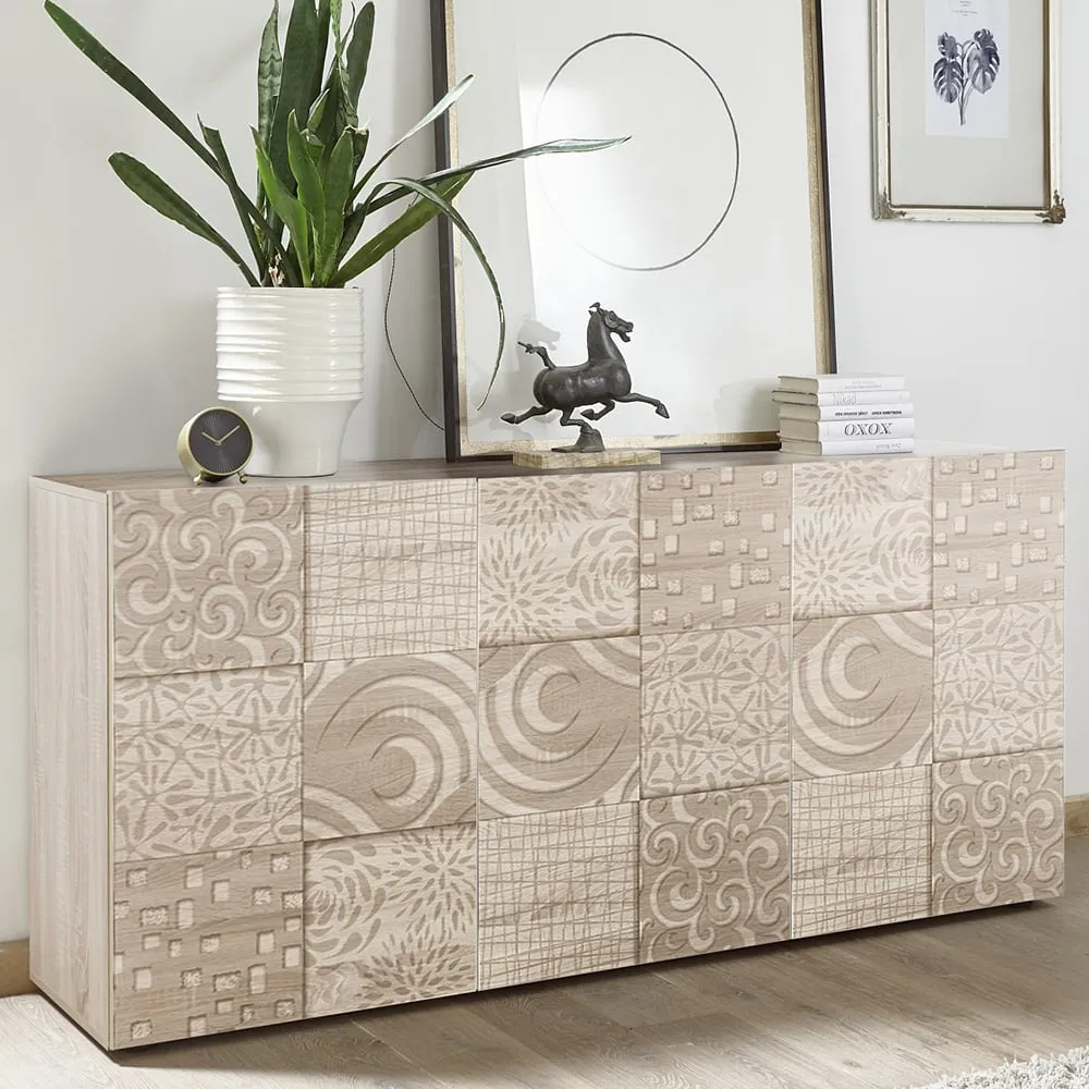 Ardent Wooden Sideboard with 3 Doors - Sonoma Oak image