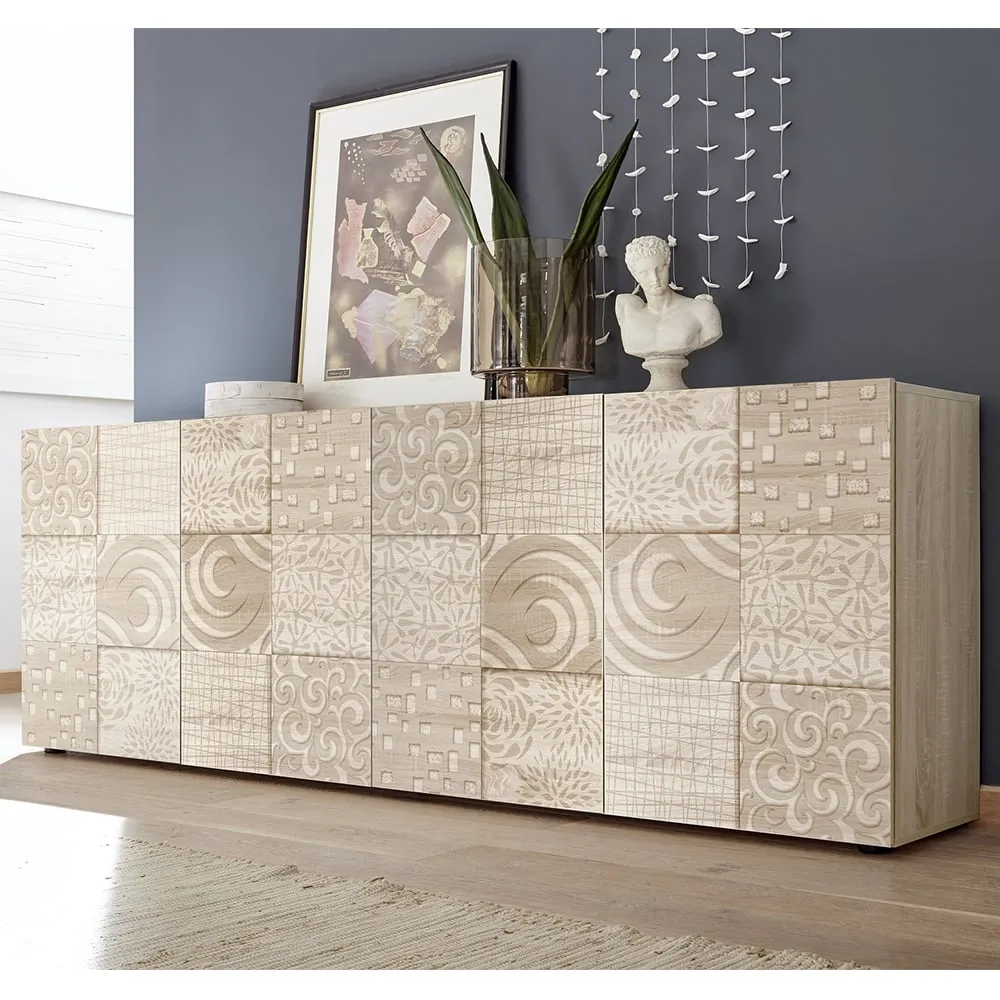 Ardent Wooden Sideboard with 4 Doors - Sonoma Oak