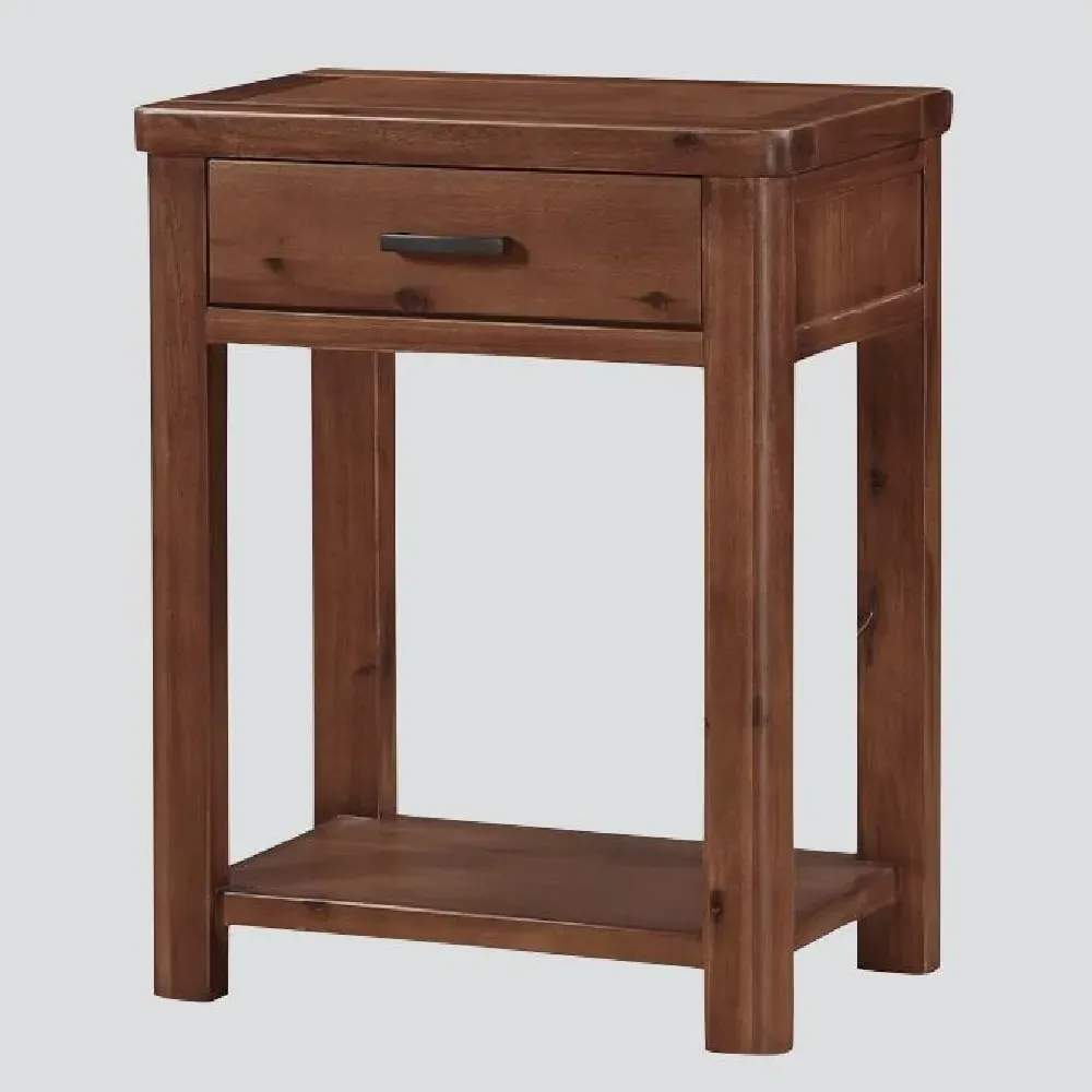 Areli Bedside Cabinet with 1 Drawer - Dark Brown, Wood
