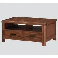 Areli Coffee Table with 2 Drawers - Dark Brown, Wood