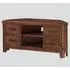 Areli Corner TV Stand with 4 Drawers - Dark Brown, Wood