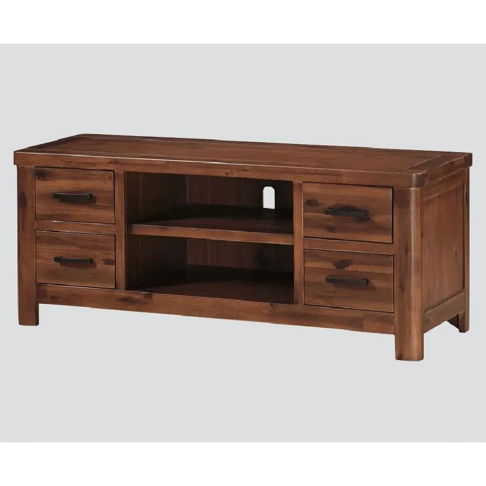 Areli TV Stand with 4 Drawers - Dark Brown, Wood