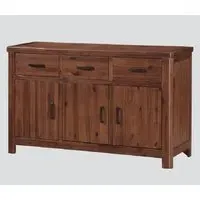 Areli Wooden Sideboard with 3 Doors 3 Drawers - Dark Brown