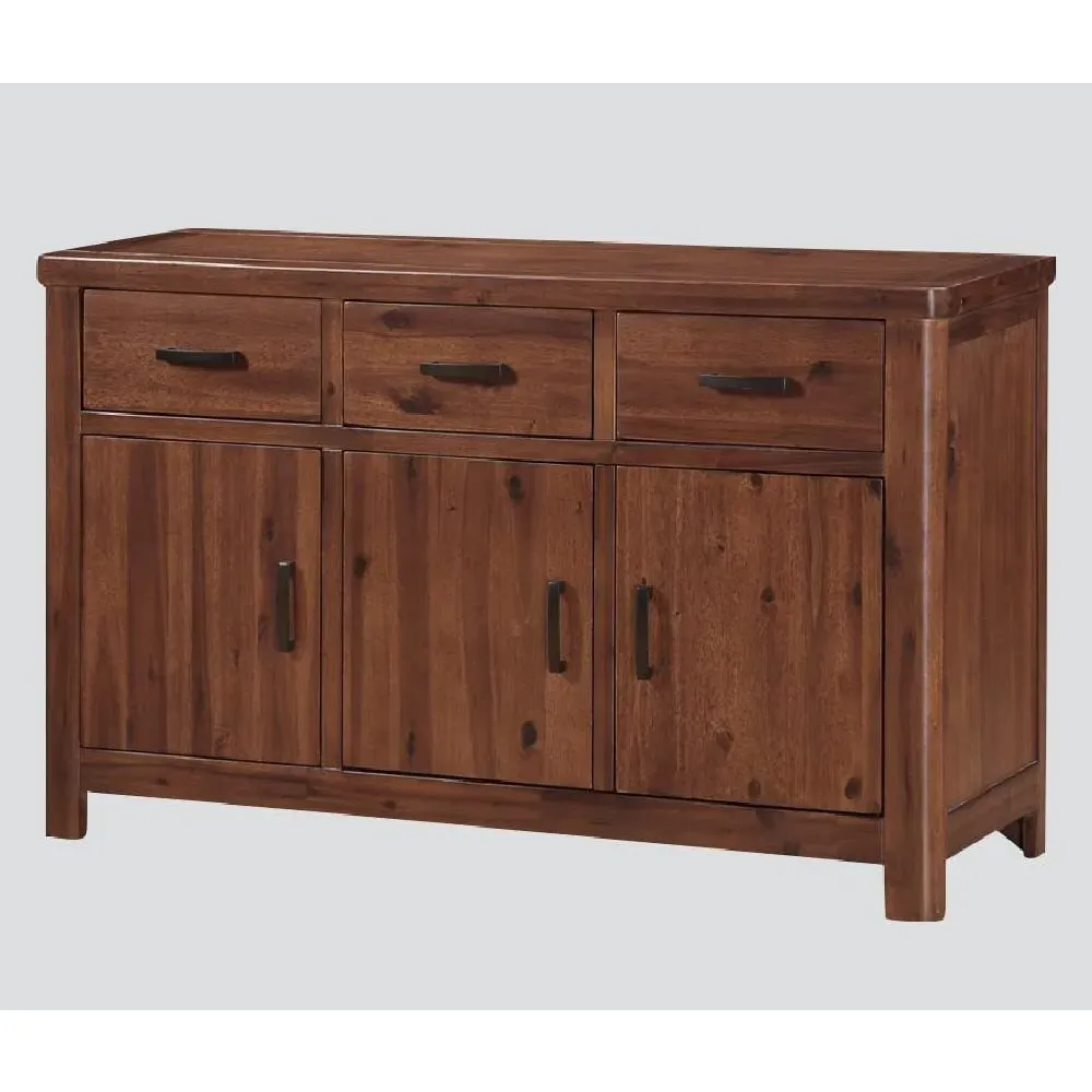 Areli Wooden Sideboard with 3 Doors 3 Drawers - Dark Brown
