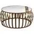 Arenza Round Coffee Table with Agate Inlay - White, Marble