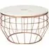 Arenza Round Coffee Table with Agate Inlay - White, Marble