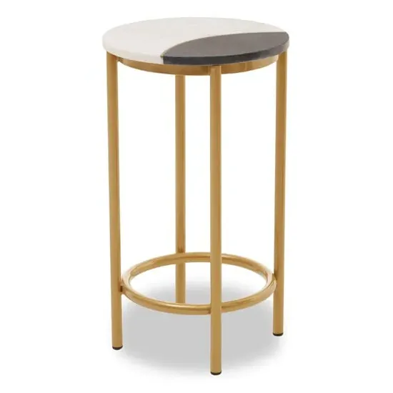 Arenza Round Side Table Two-Tone - Gold, Marble product