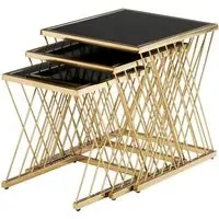 Arezza Nest of 3 Tables - Black, Steel