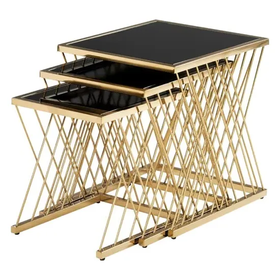 Arezza Nest of 3 Tables - Black, Steel