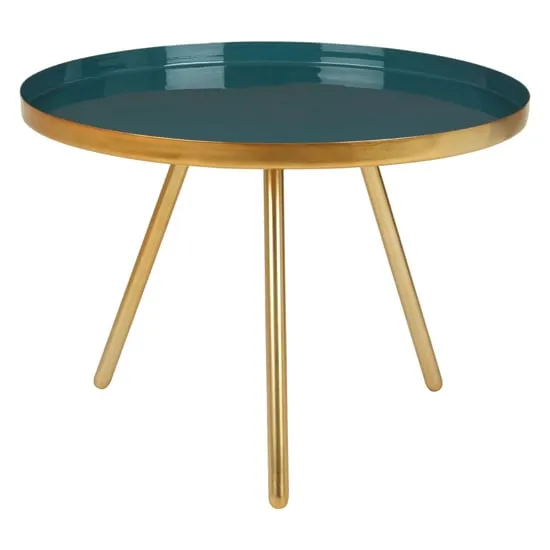 Argenta Large Metal Side Table - Diesel Green, Gold