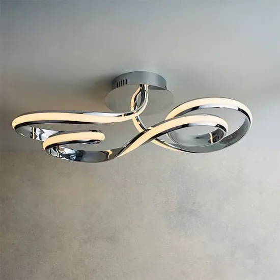 Aria LED Semi Flush Ceiling Light - Chrome