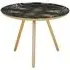 Aristote Round Side Table with Gold Legs - Multicolor