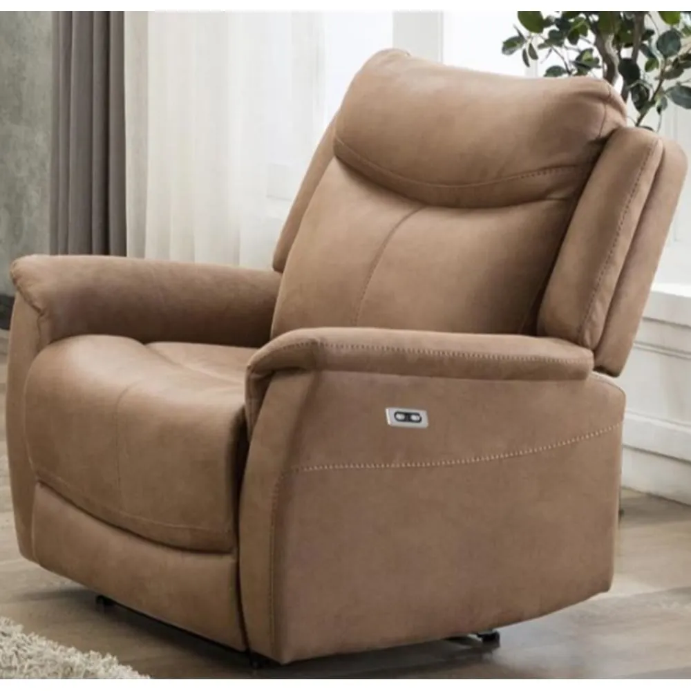 Arizones 1-Seater Electric Recliner Sofa - Caramel, Fabric