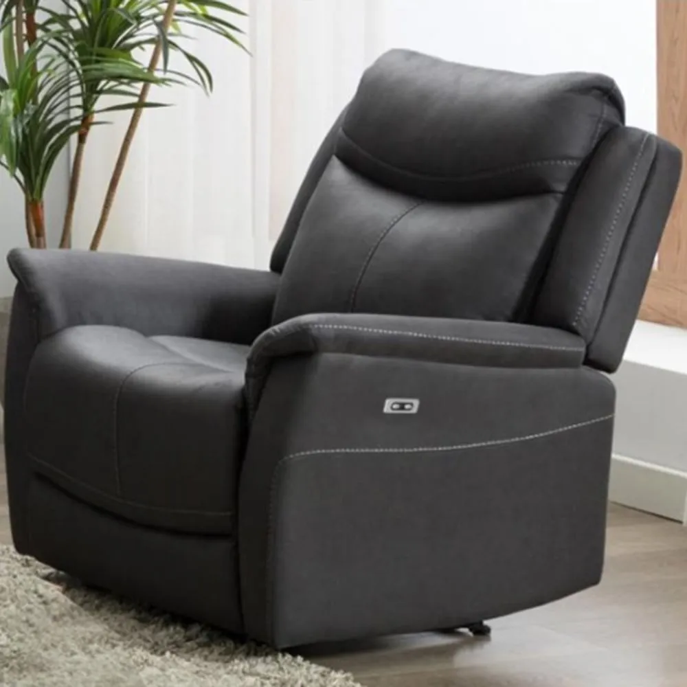 Arizones 1-Seater Electric Recliner Sofa - Slate, Fabric