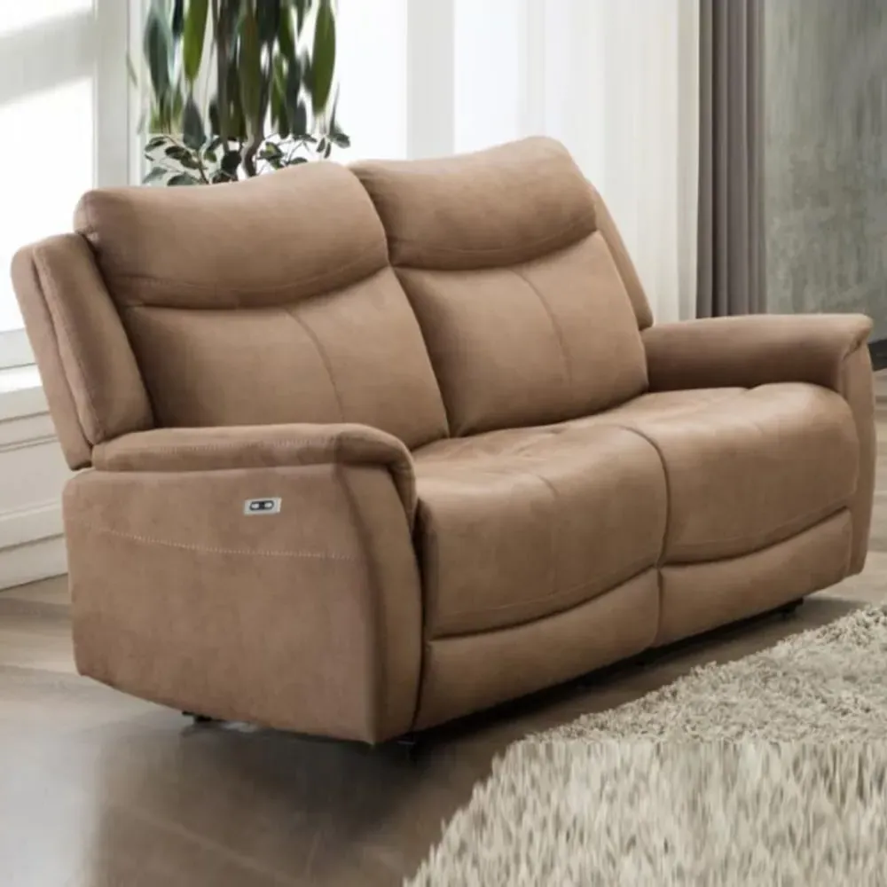 Arizones 2-Seater Electric Recliner Sofa - Caramel, Fabric