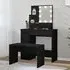 Arles Dressing Table Set with LED - Black, Wood