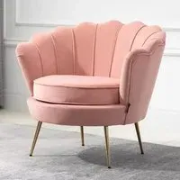 Arlington Fabric Accent Chair with Gold Legs - Coral