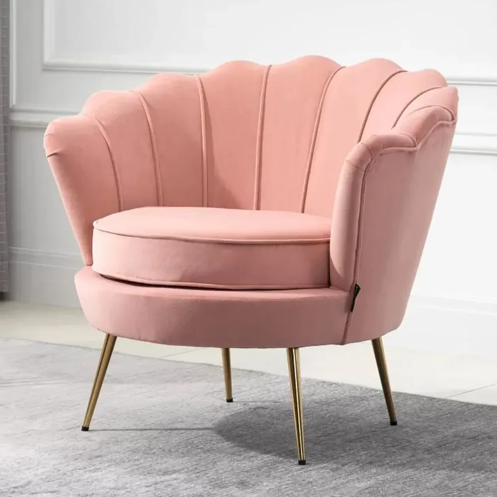 Arlington Fabric Accent Chair with Gold Legs - Coral
