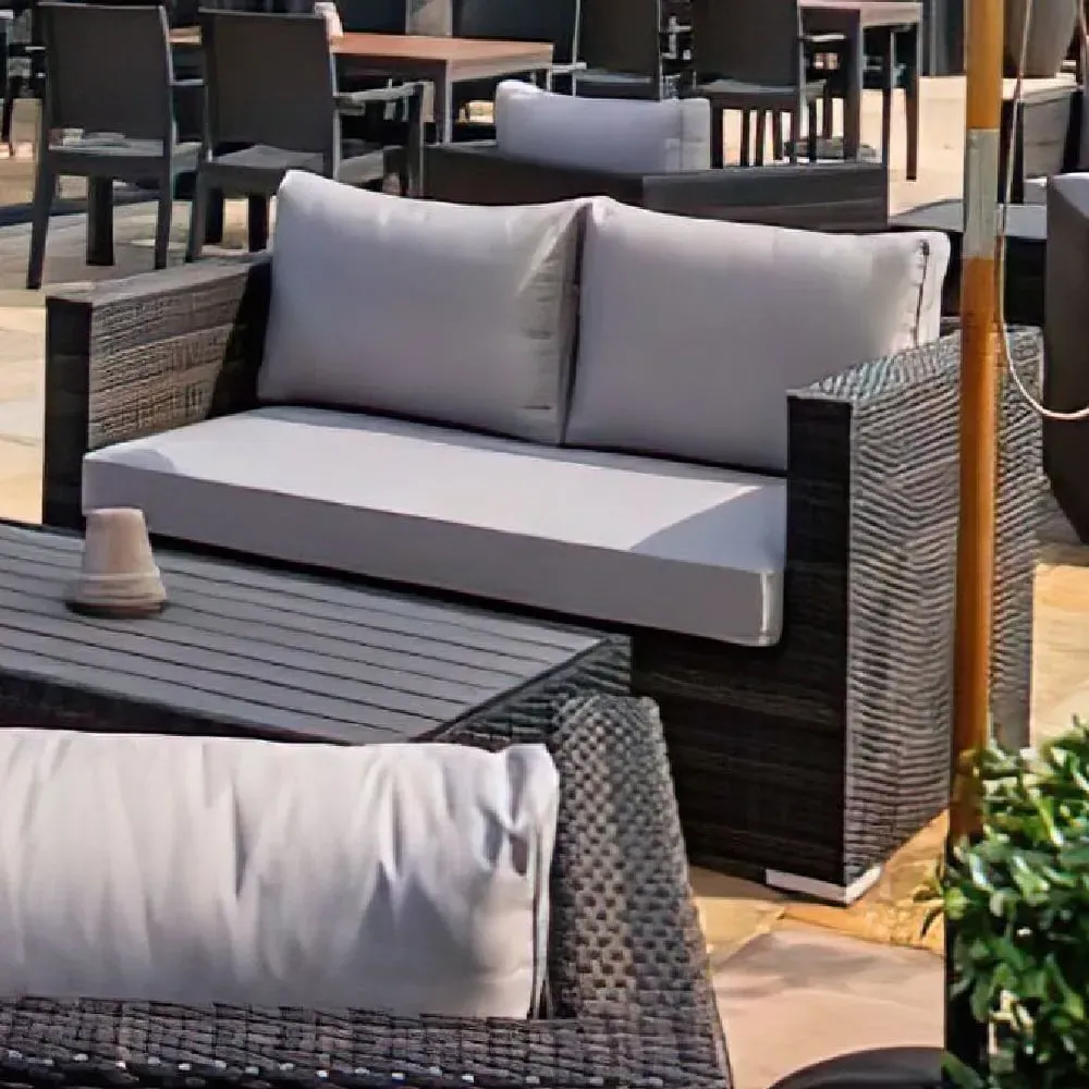 Arlo 2-Seater Outdoor Sofa with Cushions - Brown, Rattan image