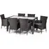 Arlo Dining Set with 6 Armchairs - Black Brown, Rattan