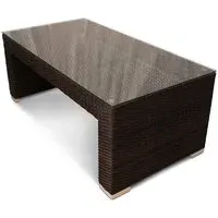 Arlo Glass Top Coffee Table with Rattan Base