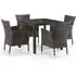 Arlo Outdoor Dining Set with 4 Chairs - Black Brown, Rattan