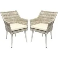 Arlo Rattan Dining Chairs - Cream