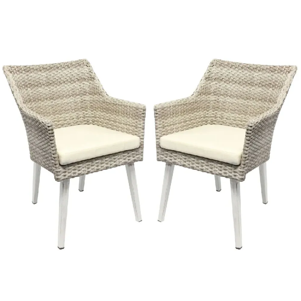 Arlo Rattan Dining Chairs - Cream