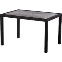 Arlo Rectangular Dining Table with Black Weave - Grey, Polyresin