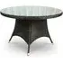 Arlo Round Dining Table with Glass Top - Black Brown, Rattan