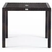 Arlo Square Dining Table - Black Brown, Rattan