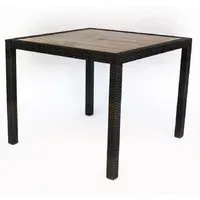 Arlo Square Dining Table with Black Brown Weave - Natural, Polyresin