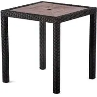 Arlo Square Dining Table with Black Weave - Teak, Polyresin