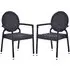 Arlo Stacking Arm Chairs - Black, Rattan
