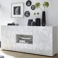 Arlon High Gloss Sideboard with 2 Doors 2 Drawers - White