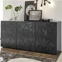 Arlon High Gloss Sideboard with 3 Doors - Grey