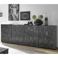 Arlon High Gloss Sideboard with 4 Doors - Grey