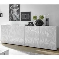 Arlon High Gloss Sideboard with 4 Doors - White