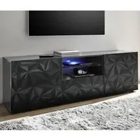 Arlon TV Stand with LED - Grey, High Gloss
